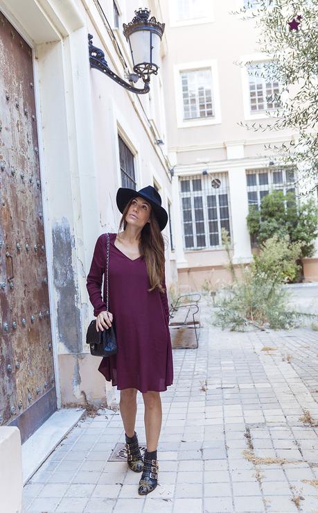 BURGUNDY DRESS