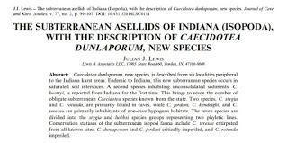 Nuevo asélido descubierto en cuevas de Indiana (Estados Unidos)