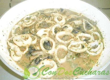 Anillas de pota con setas sitake OLYMPUS DIGITAL CAMERA