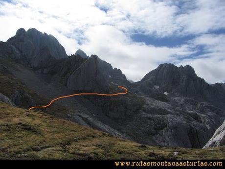 Ruta Pan de Carmen, Torre de Enmedio: Camino desde la Mazada