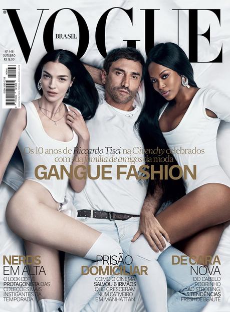 Naomi Campbell, Ricardo Tisci y Mariacarla Boscono portada de Vogue Brasil