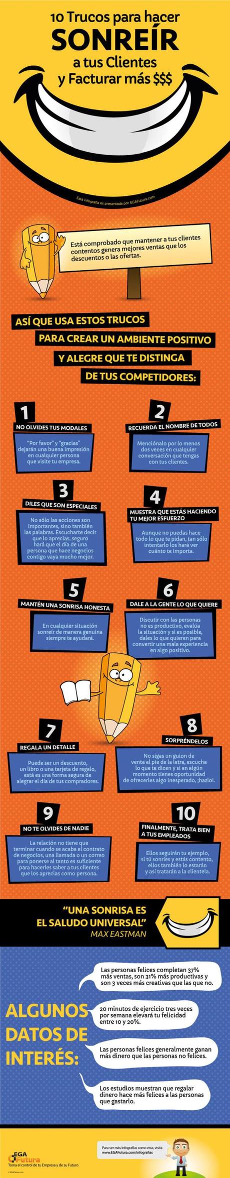 10 trucos para sonreir a los clientes y vender más