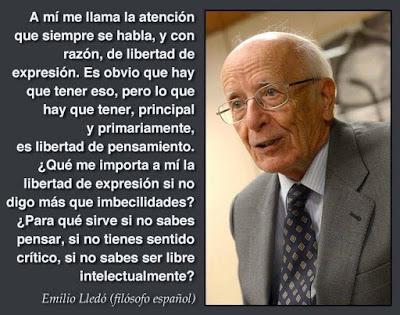 Libertad de expresión vs. libertad de pensamiento. Emilio Lledó