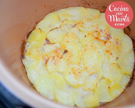 Receta casera milhoja de patatas con bacon y queso, Mil hoja, Olla GM, fácil, rápido, Cocina con Marta