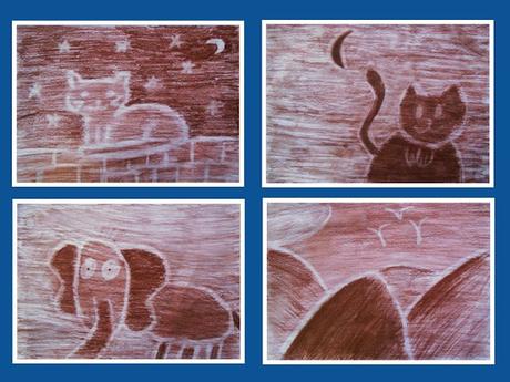 Dibujando con línea blanca y sepia