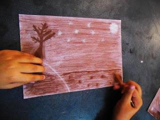 Dibujando con línea blanca y sepia