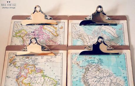 decoración, mapas, clipboard, composición, pared, icono decorativo