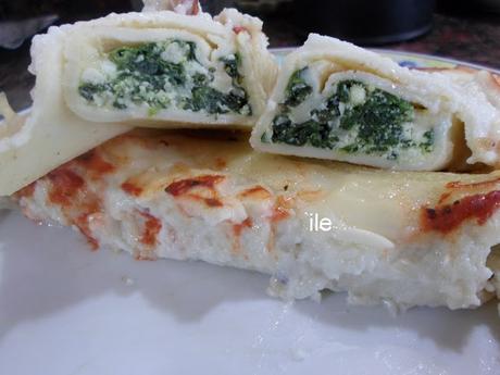 Panqueques o canelones de ricota y espinaca