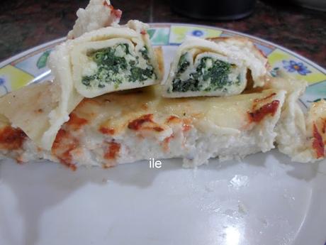 Panqueques o canelones de ricota y espinaca