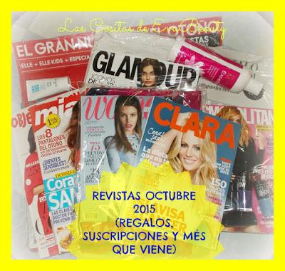 Revistas de Octubre 2015 (Regalos, Suscripciones y més que viene)