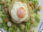 Ensalada vieiras huevo plancha