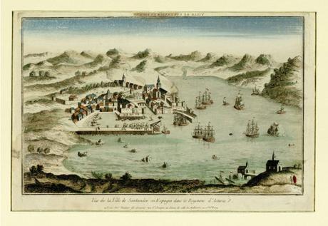 “VÜE DE LA VILLE DE SANTANDER EN ESPAGNE” HUQUIERS FILS (1750)