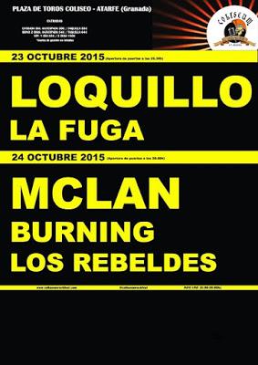Coliseum Rock Granada: Loquillo, M Clan, Burning, La Fuga y Los Rebeldes