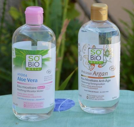 Las Aguas Micelares de SO’BIO ÉTIC: Hydra Aloe Vera y Précieux Argan