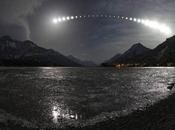 Eclipse lunar total sobre lago Waterton