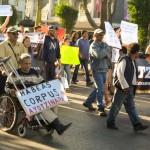 Protestan en San Luis Potosí a un año de la tragedia nacional de Ayotzinapa