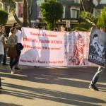 Protestan en San Luis Potosí a un año de la tragedia nacional de Ayotzinapa