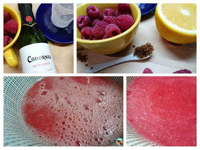 Sorbete de frambuesas con cava