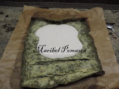 Brazo de gitano de espinacas, queso y salmón ahumado.