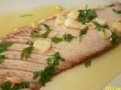 Ventresca atun rojo plancha ajos, limon perejil