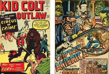 El Circo del Crimen viaja al oeste en Kid Colt Outlaw Nº 106, tres semanas antes de que la encarnación moderna de la banda criminal se enfrentara a La Masa. La primera versión del Jefe de Pista se remonta a 1941, tal como puede apreciarse en esta plancha perteneciente a Captain America Comics Nº 5.