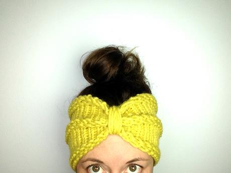 Tutorial cómo hacer una cinta turbante lazo de lana - ear warmer en telar