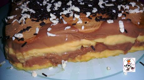 TARTA DE GALLETAS CON DOS CHOCOLATES