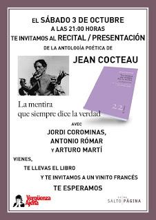 Sábado 3, 21 horas, La mentira que siempre dice la verdad de Jean Cocteau en Vergüenza Ajena