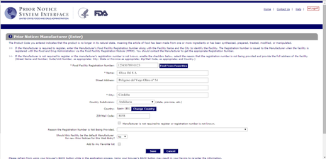 Como preparar un Prior Notice y solicitar autorizacion para importar productos de alimentacion en los Estados Unidos ante la FDA (Food and Drugs Administration) Como preparar un Prior Notice y solicitar autorizacion para importar productos de alimentacion en los Estados Unidos ante la FDA (Food and Drugs Administration)