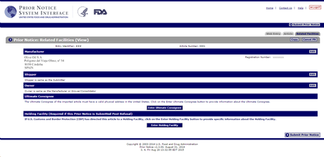 Como preparar un Prior Notice y solicitar autorizacion para importar productos de alimentacion en los Estados Unidos ante la FDA (Food and Drugs Administration) Como preparar un Prior Notice y solicitar autorizacion para importar productos de alimentacion en los Estados Unidos ante la FDA (Food and Drugs Administration)