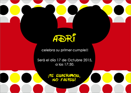 Invitación Mickey Mouse personalizada