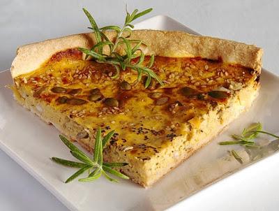 Quiche de calabaza, queso viejo y romero