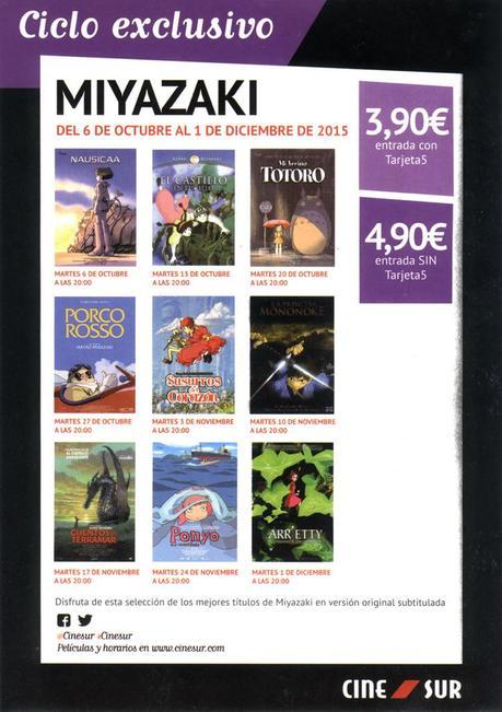 Ciclo de Miyazaki y Studio Ghibli, en Cinesur Ciclo de Miyazaki y Studio Ghibli, en Cinesur