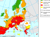 Mapa valor objetivo ozono para protección vegetación (Europa, 2008)