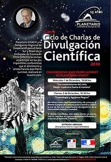 Afiche de las conferencias de Jean Pierre Luminet