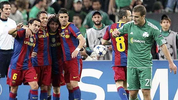 El Barcelona goleó al Panathinaikos y aseguró su pase a octavos