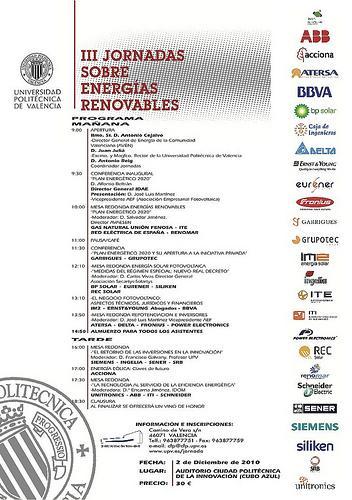 5205292626 d7b5b86f05 Universidad Politecnica de Valencia Jornadas sobre Energias Renovables 