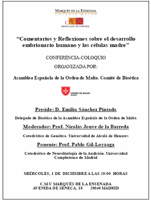 Comentarios y Reflexiones sobre el desarrollo embrionario humano y las células madre