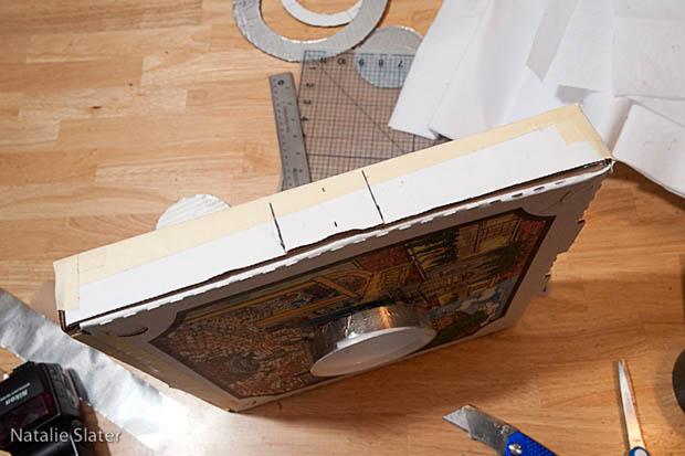 BricoFofo  “Flash de anillo” con una caja de Pizza.