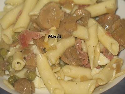 Macarrones con champiñones