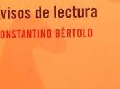 Constantino Bértolo: Avisos lectura: