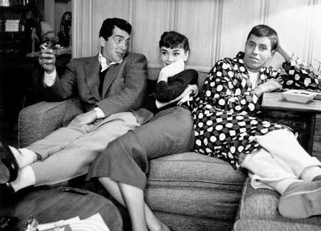 Dean Martin, Audrey Hepburn y Jerry Lewis