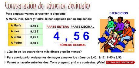 comparacion de numeros decimales