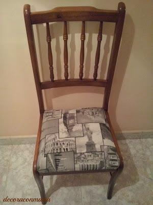 ♥ ♥ ♥ SILLA TAPIZADA EN BLANCO Y NEGRO (AUXILIAR PARA ZONA ESTUDIO)