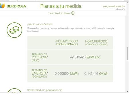 Como funciona la nueva factura de la luz. Iberdrola. Precios del plan noche