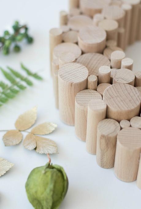 Corona natural con madera y hojas