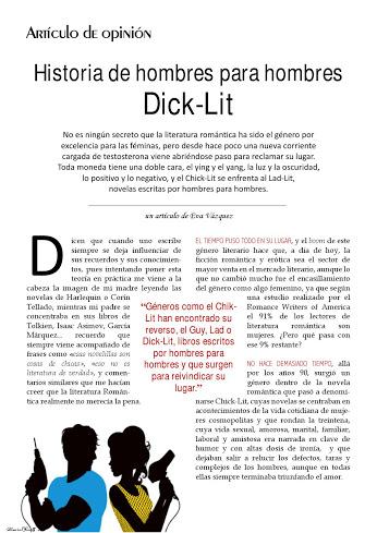 Artículo Revista Romantica's Magazzine Nº38 Septiembre-Octumbre: Historias De Hombres Para Hombres, Dick-Lit
