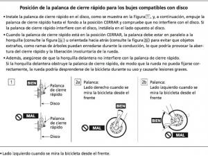 Recordatorio importante de seguridad acerca del cierre rápido de Shimano