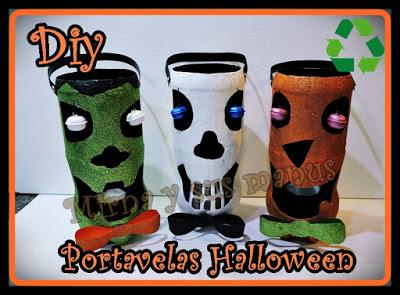 Diy. Portavelas para halloween Reciclando