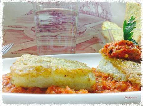 Bacalao con crema de pimientos 1